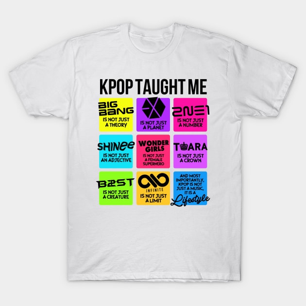 KPOP TAUGHT ME T-Shirt by skeletonvenus